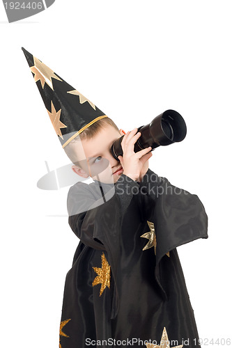 Image of Boy dressed as astrologer. Isolated