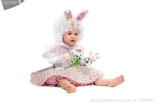 Image of Baby girl with flowers