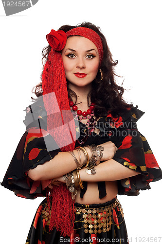 Image of Portrait of sensual gypsy woman. Isolated