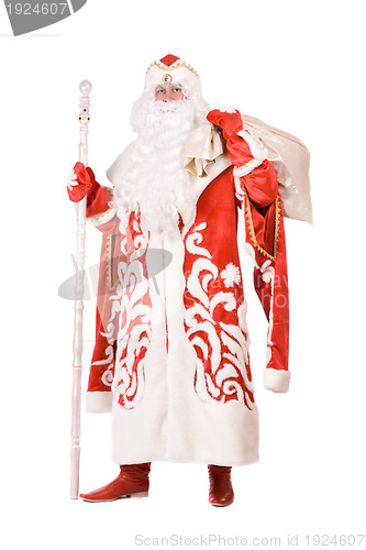 Image of Ded Moroz (Father Frost) with a bag