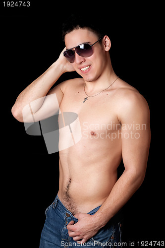 Image of Portrait of smiling young man. Isolated
