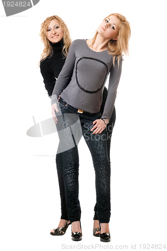 Image of Two beautiful young women. Isolated
