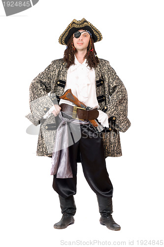 Image of Man dressed as pirate. Isolated