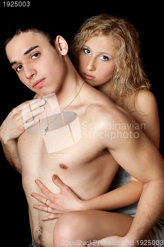 Image of Sexy beautiful loving couple. Isolated