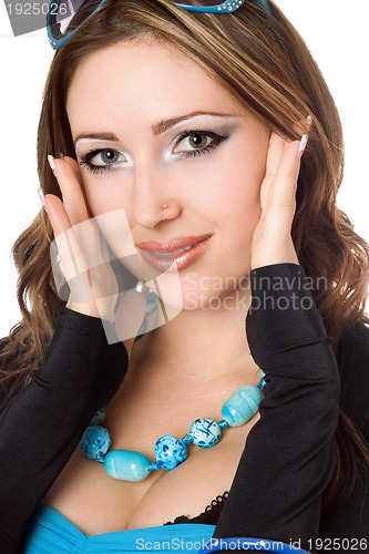 Image of Closeup portrait of beautiful young woman
