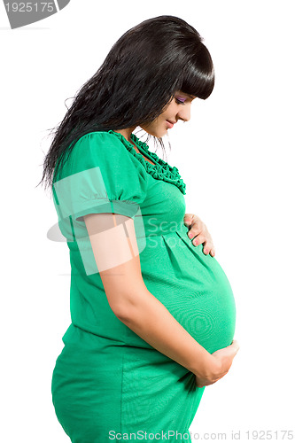 Image of Portrait of a pregnant happy girl