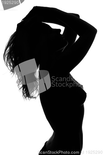 Image of Silhouette of a sexy naked young woman