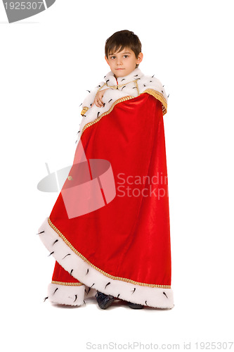 Image of Boy dressed in a robe of King