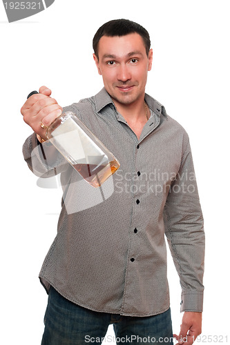 Image of Man with a bottle of whiskey