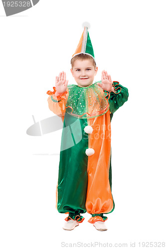 Image of Boy dressed as harlequin