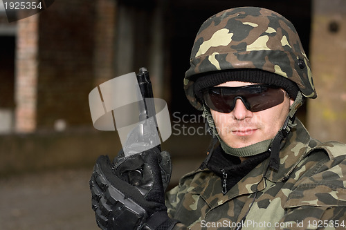 Image of Brave man with a gun