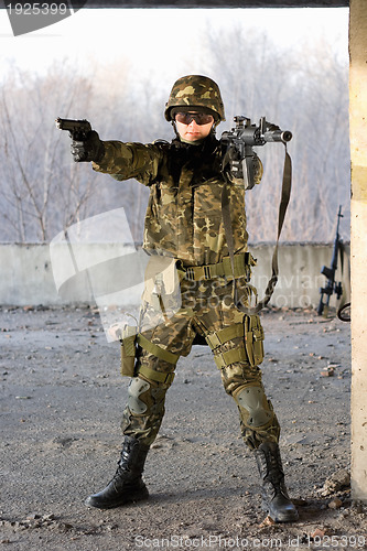 Image of Military man aiming