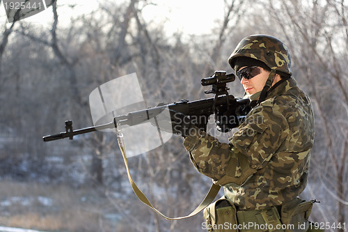 Image of Soldier with a sniper rifle