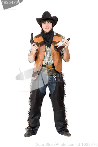 Image of Smirking cowboy with a gun