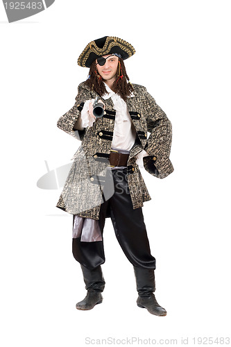 Image of Man in a pirate costume. Isolated