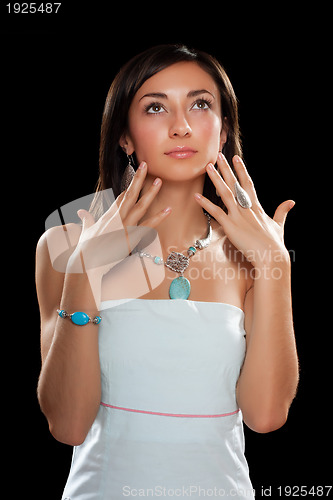 Image of Portrait of a beautiful young woman. Isolated
