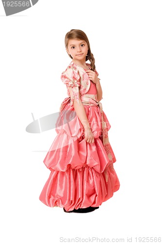 Image of Lovely little girl in a long dress