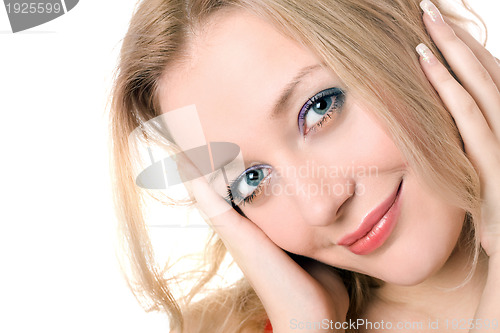 Image of cheerful young blond lady