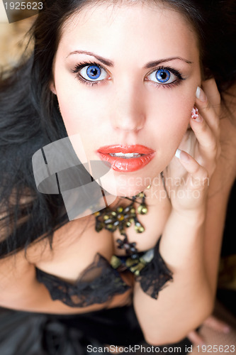 Image of Close-up portrait of a beautiful brunette