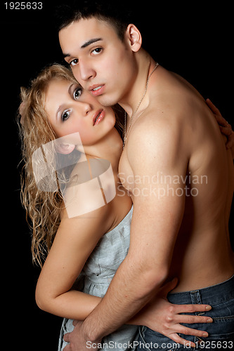 Image of Portrait of attractive young couple. Isolated