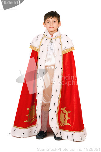 Image of Boy dressed as a king. Isolated
