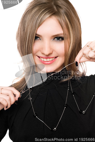 Image of Portrait of cheerful girl. Isolated
