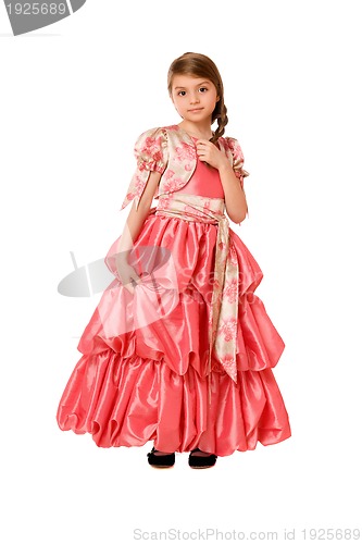 Image of Charming little girl in a long dress