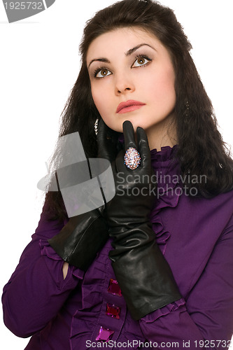 Image of Portrait of thoughtful young woman