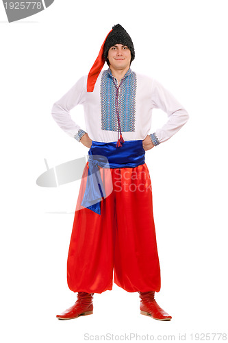 Image of man in the Ukrainian national costume. Isolated