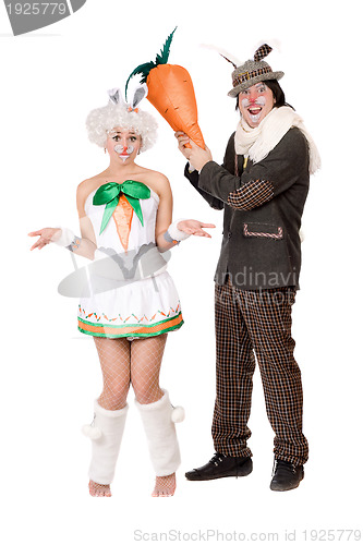 Image of Funny couple with carrot