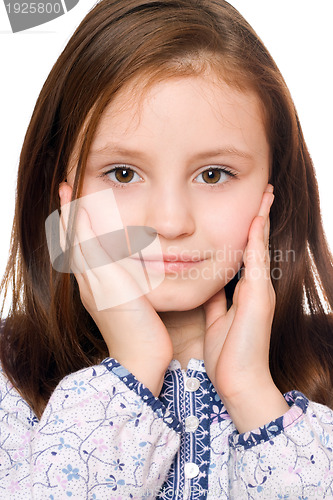 Image of Portrait of charming little girl. Isolated