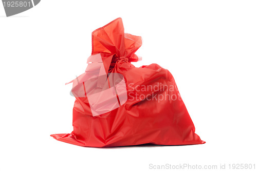 Image of Red bag of Christmas gifts