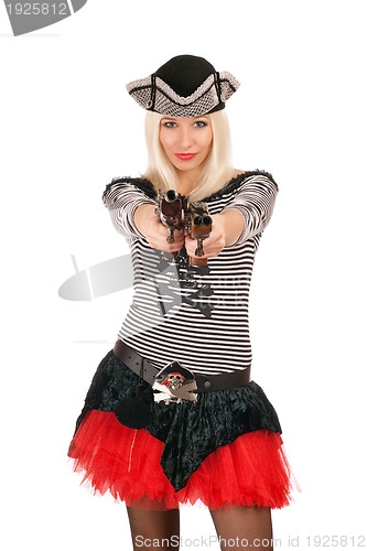 Image of Charming girl with guns