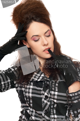 Image of pensive young woman with closed eyes