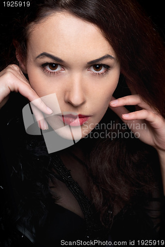 Image of Closeup portrait of passionate young lady