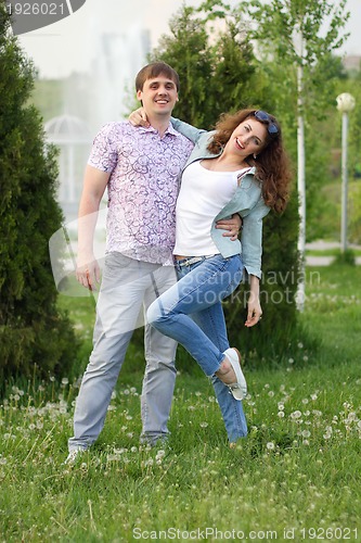 Image of playful young people in the park