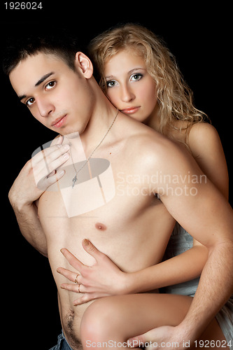 Image of Attractive loving young couple. Isolated