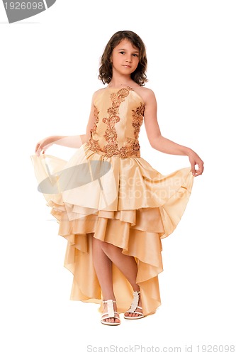 Image of Little girl in a chic evening dress