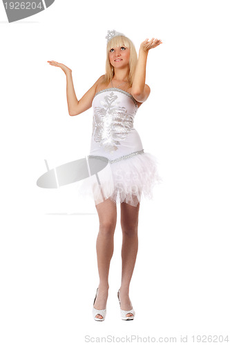 Image of girl wearing a suit a snowflake