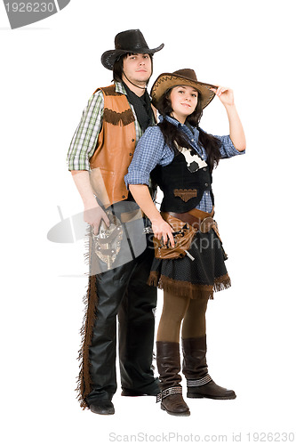 Image of cowboy and cowgirl
