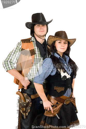 Image of young cowboy and cowgirl