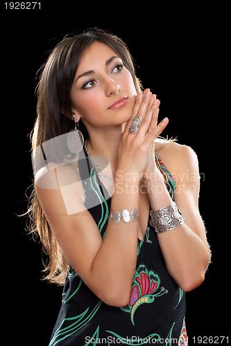 Image of Portrait of a sensual young brunette