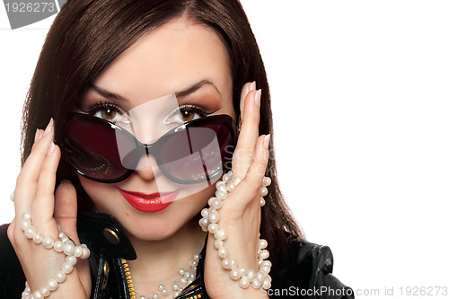 Image of Portrait of pretty young woman. Isolated