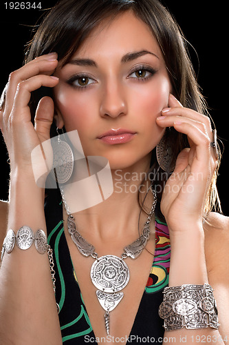 Image of Portrait of a attractive young brunette