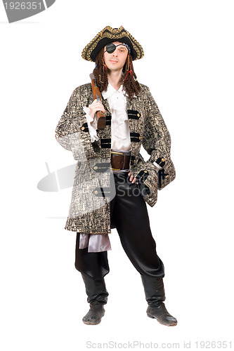 Image of Man dressed as pirate. Isolated