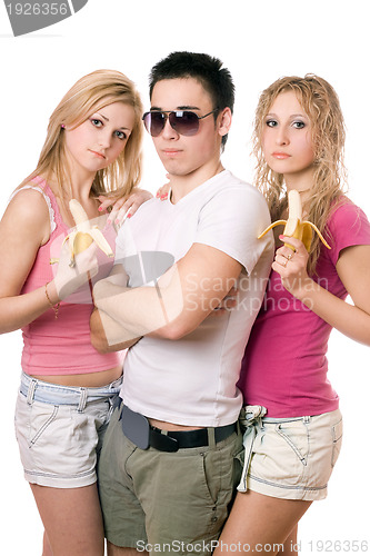 Image of Portrait of three pretty young people