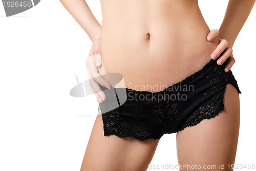 Image of Sexy belly of young woman. Isolated