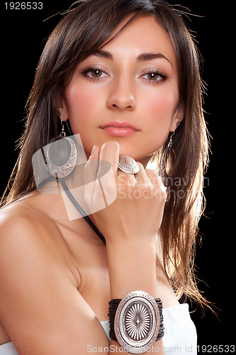 Image of portrait of a lovely young brunette