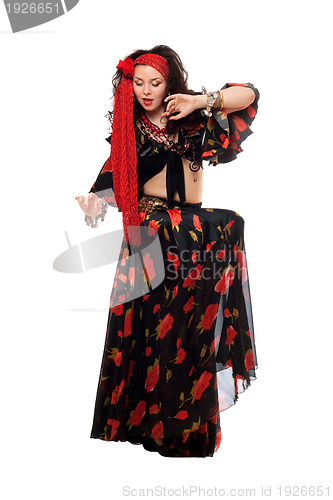 Image of Sensual gypsy woman in a black skirt