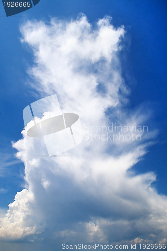 Image of Beautiful blue sky with clouds background